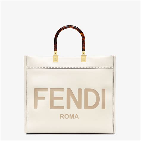 fendi mini sunshine shopper white|Fendi sunshine shopper with strap.